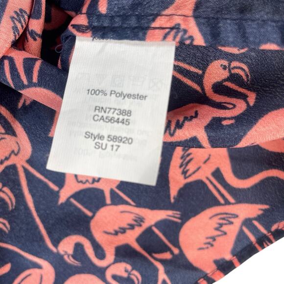 J Crew Flamingo Spaghetti Strap Racer Back Cami Top Womens Size 6 All Over Print - Picture 4 of 9